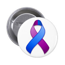 Blue and Purple Awareness Ribbon Button buttons