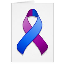 Blue and Purple Awareness Ribbon Card cards