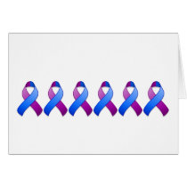 Blue and Purple Awareness Ribbon Card cards