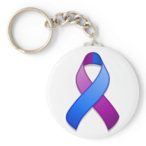 Blue and Purple Awareness Ribbon Keychain keychains