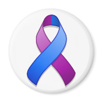 Blue and Purple Awareness Ribbon Magnet magnets