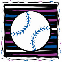 blue and purple baseball design acrylic cut outs