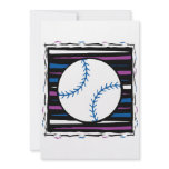 blue and purple baseball design custom announcements