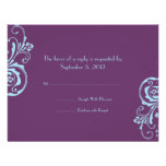 Blue and Purple Chic Wedding RSVP Personalized Invitation