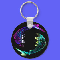 Blue and Purple Fish keychains