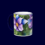 Blue and Purple Flowers Mug mugs