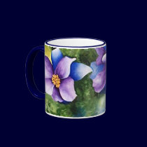 Blue and Purple Flowers Mug