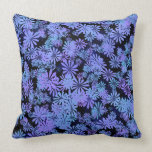 Blue And Purple Flowers Print Throw Pillow