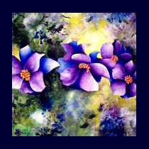 Blue and Purple Flowers T-shirt by artbyjolyn Blue and Purple Flowers T-shirt