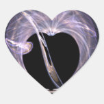 Blue and Purple Fractal Art Heart Sticker