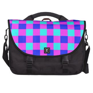 Blue and Purple Gingham Pattern Laptop Computer Bag