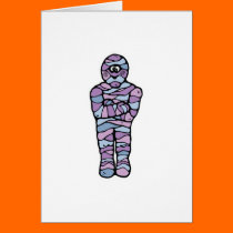 blue and purple goofy mummy cards