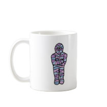 blue and purple goofy mummy mugs by halloweenie blue and purple goofy mummy mugs