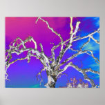 blue and purple oak tree poster