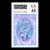 Blue and Purple Painted Egg postage