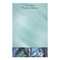 Blue and Purple Pastels Brush Stroke Abstract Customized Stationery