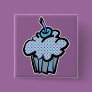 blue and purple polka dots cupcake