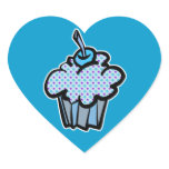 blue and purple polka dots cupcake sticker