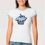 blue and purple polka dots cupcake tee shirts