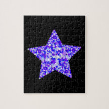 Blue and Purple Star of Stars Jigsaw Puzzles