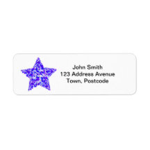 Blue and Purple Star of Stars Custom Return Address Labels