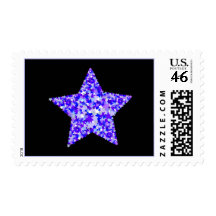 Blue and Purple Star of Stars Postage Stamps