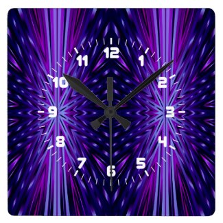 Blue and Purple Starburst Wall Clock