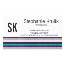 Blue and Purple Stripes Simplistic business cards