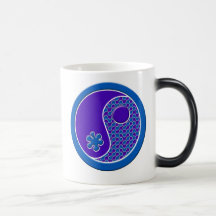 Blue and Purple Yin Yang Coffee Mugs