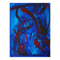 Blue and Red abstract Face posters