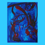 Blue and Red abstract Face posters