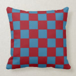 Blue and Red Checkered Pillow pillows