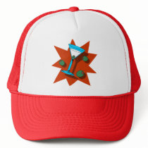 Blue and Red Starburst Martini hats