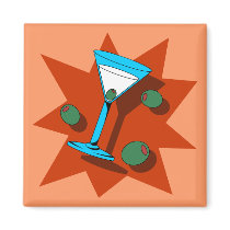 Blue and Red Starburst Martini magnets by pounddesigns Blue and Red Starburst Martini magnets