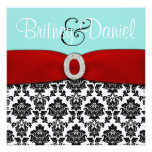 Blue and Red Wedding Invitations