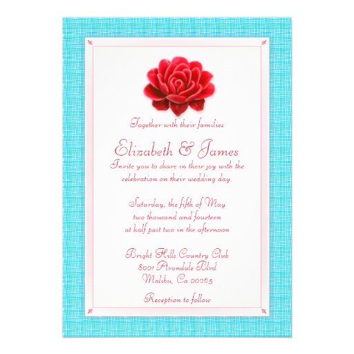 Blue And Red Wedding Invitations