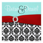 Blue and Red Wedding Invitations