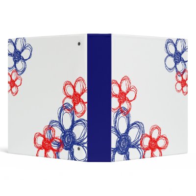 Blue and Red Wild Flowers Vinyl Binders by TheBrideShop