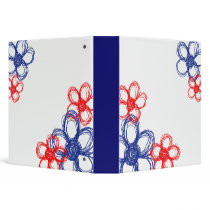 Blue and Red Wild Flowers Vinyl Binders