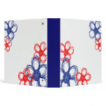 Blue and Red Wild Flowers Vinyl Binders