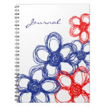 Blue and Red Wild Flowers Notebooks