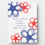 Blue and Red Wild Flowers Photo Plaques