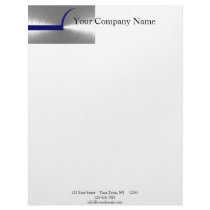 Blue and Silver Brushed Metal Letterhead Template