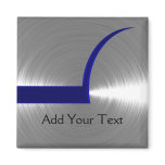 Blue and Silver Brushed Metal Fridge Magnets