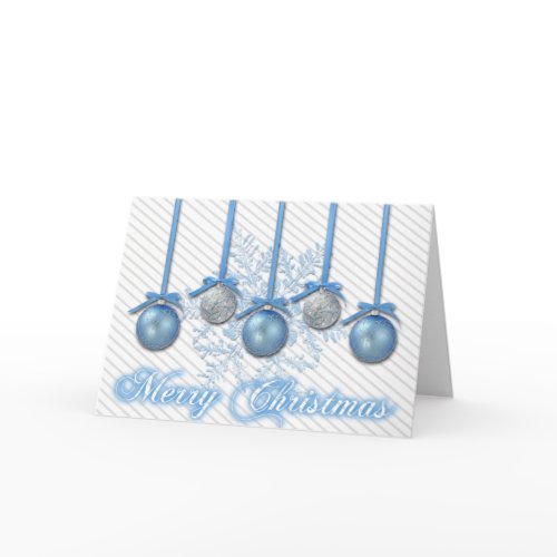Blue and Silver Glitter Ornaments card