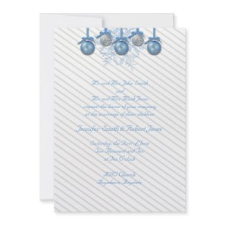 Blue and Silver Glitter Ornaments invitation