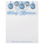Blue and Silver Glitter Ornaments Customized Letterhead
