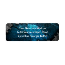 Blue and Silver Grunge Metal/Stone Design Custom Return Address Labels