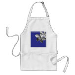 Blue and Silver Plumeria Apron