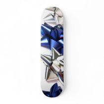 blue and silver skateboards
